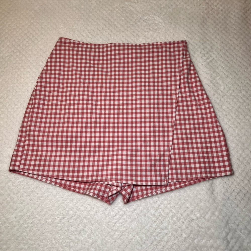Hollister baby pink Gingham Women's Skort